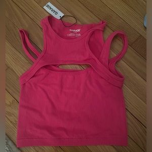 Pink garage tank top